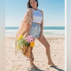 Revolve Rays for Days Cococabana Striped Cotton Kimono Coverup